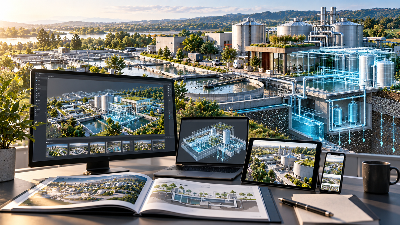 Déclinaison de supports digitaux pour un projet industriel.