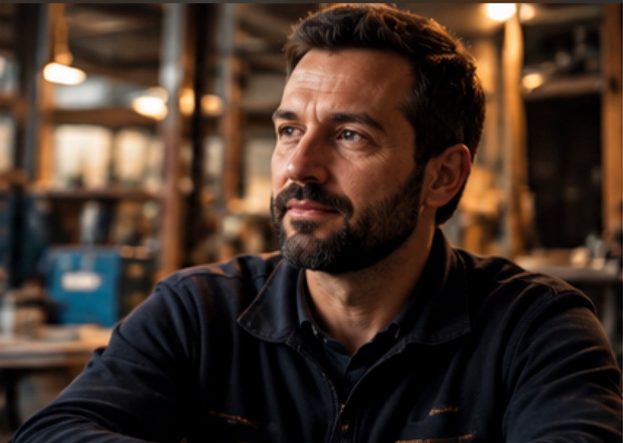Portrait d’un collaborateur dans un atelier